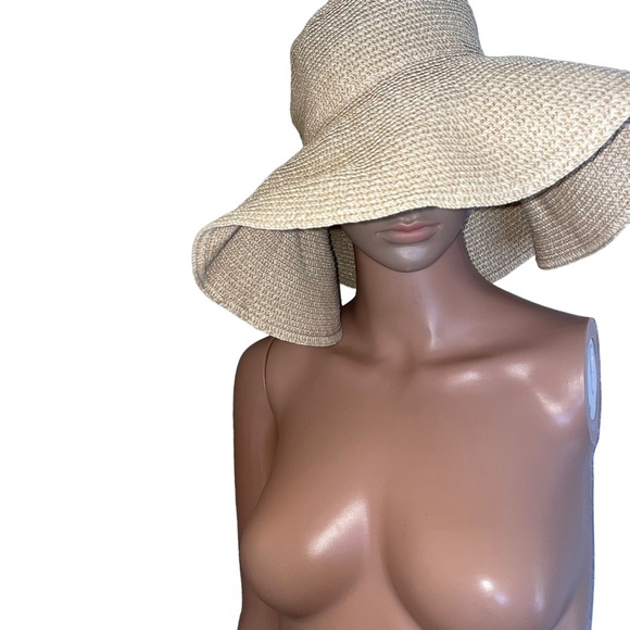 Free Authority hat paper straw over sized floppy packable summer beach hat - Picture 2 of 10